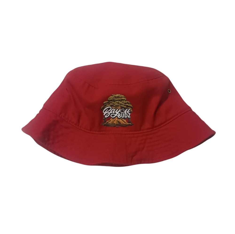 NOLA Bayou Budz "Tree Of Life" Logo Bucket Hat (L/XL-Red)